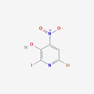 molecular formula C5H2BrIN2O3 B8128915 6-Bromo-2-iodo-4-nitropyridin-3-ol 