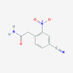 molecular formula C9H7N3O3 B8128929 2-(4-Cyano-2-nitrophenyl)acetamide 