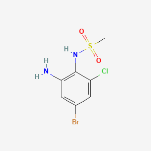 molecular formula C7H8BrClN2O2S B8128979 N-(2-amino-4-bromo-6-chlorophenyl)methanesulfonamide 