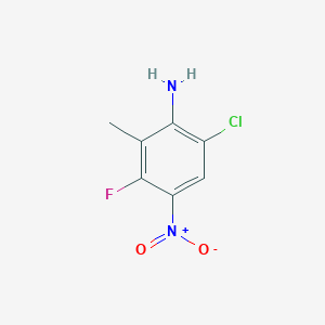 molecular formula C7H6ClFN2O2 B8128980 6-Chloro-3-fluoro-2-methyl-4-nitroaniline 