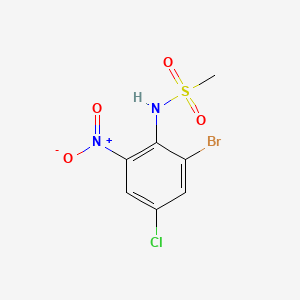 molecular formula C7H6BrClN2O4S B8128984 N-(2-bromo-4-chloro-6-nitrophenyl)methanesulfonamide 