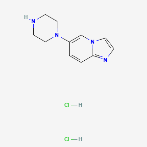 molecular formula C11H16Cl2N4 B8129000 6-Piperazinoimidazo[1,2-a]pyridine dihydrochloride 