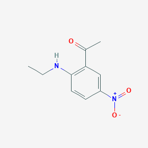 molecular formula C10H12N2O3 B8129001 1-[2-(Ethylamino)-5-nitrophenyl]ethanone 