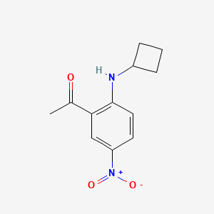 molecular formula C12H14N2O3 B8129010 1-[2-(Cyclobutylamino)-5-nitrophenyl]ethanone 