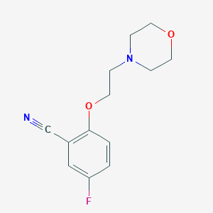 molecular formula C13H15FN2O2 B8129028 5-Fluoro-2-[2-(morpholin-4-yl)ethoxy]benzonitrile 