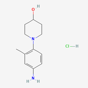 molecular formula C12H19ClN2O B8129039 1-(4-AMino-2-methylphenyl)piperidin-4-ol hydrochloride 