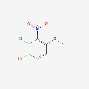molecular formula C7H5BrClNO3 B8129048 1-Bromo-2-chloro-4-methoxy-3-nitrobenzene 