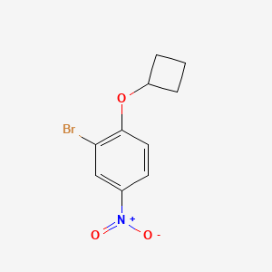 molecular formula C10H10BrNO3 B8129058 2-Bromo-1-cyclobutoxy-4-nitrobenzene 