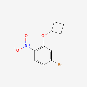 molecular formula C10H10BrNO3 B8129066 4-Bromo-2-cyclobutoxy-1-nitrobenzene 