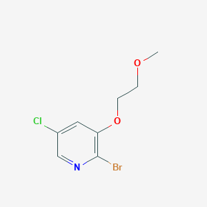 molecular formula C8H9BrClNO2 B8129068 2-Bromo-5-chloro-3-(2-methoxyethoxy)pyridine 