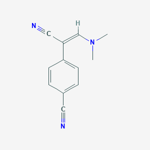 molecular formula C12H11N3 B8129080 4-(1-Cyano-2-(dimethylamino)vinyl)benzonitrile 