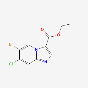 molecular formula C10H8BrClN2O2 B8129090 Ethyl 6-bromo-7-chloroimidazo[1,2-a]pyridine-3-carboxylate 