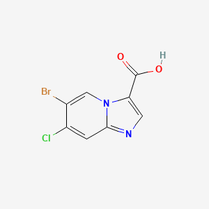 molecular formula C8H4BrClN2O2 B8129098 6-Bromo-7-chloroimidazo[1,2-a]pyridine-3-carboxylic acid 