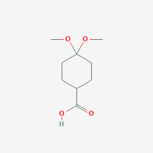 molecular formula C9H16O4 B8129119 4,4-Dimethoxycyclohexane-1-carboxylic acid 