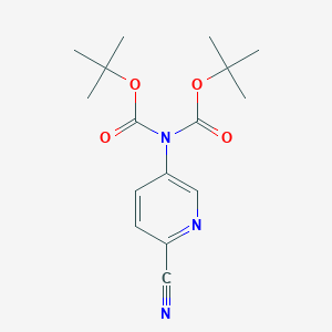 molecular formula C16H21N3O4 B8129163 tert-Butyl N-[(tert-butoxy)carbonyl]-N-(6-cyanopyridin-3-yl)carbamate 
