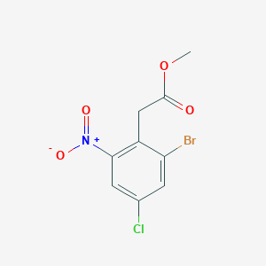 molecular formula C9H7BrClNO4 B8129206 MEthyl 2-(2-bromo-4-chloro-6-nitrophenyl)acetate 