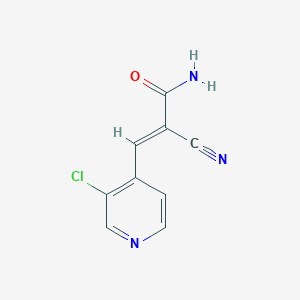 molecular formula C9H6ClN3O B8129220 (2E)-3-(3-chloropyridin-4-yl)-2-cyanoprop-2-enamide 