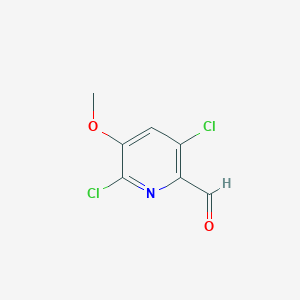 molecular formula C7H5Cl2NO2 B8129222 3,6-Dichloro-5-methoxypicolinaldehyde 