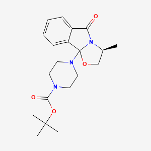 molecular formula C20H27N3O4 B8129240 tert-butyl 4-[(3S)-3-methyl-5-oxo-2,3-dihydro-[1,3]oxazolo[2,3-a]isoindol-9b-yl]piperazine-1-carboxylate 