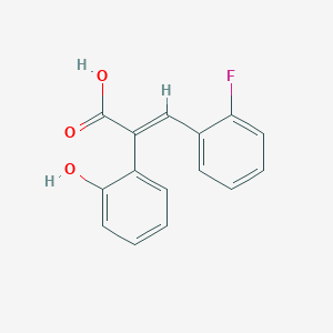molecular formula C15H11FO3 B8129317 (2E)-3-(2-Fluorophenyl)-2-(2-hydroxyphenyl)prop-2-enoic acid 