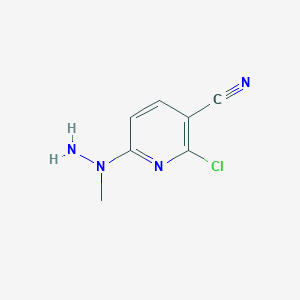 molecular formula C7H7ClN4 B8129393 2-Chloro-6-(1-methylhydrazinyl)nicotinonitrile 