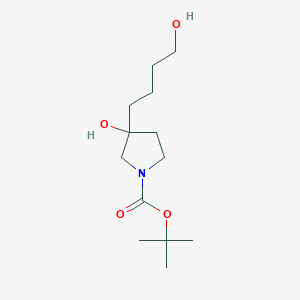 molecular formula C13H25NO4 B8129396 tert-Butyl 3-hydroxy-3-(4-hydroxybutyl)pyrrolidine-1-carboxylate 