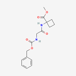 molecular formula C16H20N2O5 B8129408 Methyl 1-(2-(((benzyloxy)carbonyl)amino)acetamido)cyclobutane-1-carboxylate 
