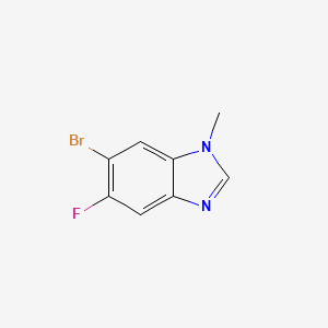 molecular formula C8H6BrFN2 B8129435 6-Bromo-5-fluoro-1-methylbenzimidazole 