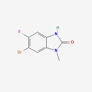 molecular formula C8H6BrFN2O B8129443 6-Bromo-5-fluoro-1-methyl-1,3-dihydro-2H-benzo[D]imidazol-2-one 