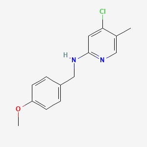 molecular formula C14H15ClN2O B8129471 4-chloro-N-[(4-methoxyphenyl)methyl]-5-methylpyridin-2-amine 