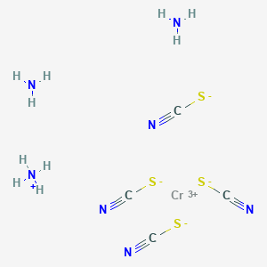 molecular formula C4H10CrN7S4 B081295 铬酸(1-), 二氨合四(硫氰酸根-κN)-, 铵 (1:1), (OC-6-11)- CAS No. 13573-16-5