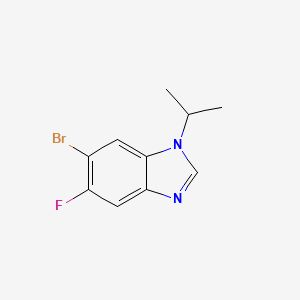 molecular formula C10H10BrFN2 B8129500 6-Bromo-5-fluoro-1-propan-2-ylbenzimidazole 