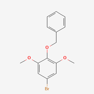 molecular formula C15H15BrO3 B8129509 5-Bromo-1,3-dimethoxy-2-phenylmethoxybenzene 