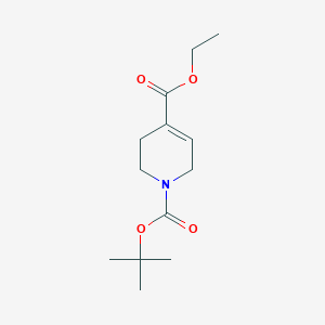 molecular formula C13H21NO4 B8129532 1,4(2H)-Pyridinedicarboxylic acid, 3,6-dihydro-, 1-(1,1-dimethylethyl) 4-ethyl ester 