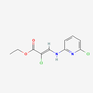 molecular formula C10H10Cl2N2O2 B8129549 ethyl (Z)-2-chloro-3-[(6-chloropyridin-2-yl)amino]prop-2-enoate 