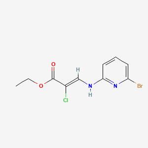 molecular formula C10H10BrClN2O2 B8129551 ethyl (Z)-3-[(6-bromopyridin-2-yl)amino]-2-chloroprop-2-enoate 