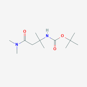 molecular formula C12H24N2O3 B8129556 tert-butyl N-[4-(dimethylamino)-2-methyl-4-oxobutan-2-yl]carbamate 
