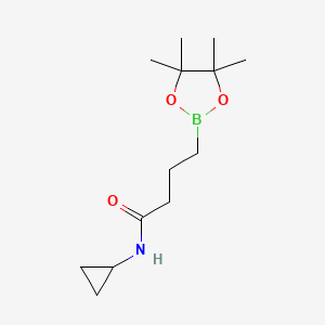 molecular formula C13H24BNO3 B8129675 N-cyclopropyl-4-(4,4,5,5-tetramethyl-1,3,2-dioxaborolan-2-yl)butanamide 