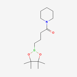 molecular formula C15H28BNO3 B8129678 1-Piperidin-1-yl-4-(4,4,5,5-tetramethyl-1,3,2-dioxaborolan-2-yl)butan-1-one 