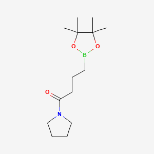 molecular formula C14H26BNO3 B8129693 1-Pyrrolidin-1-yl-4-(4,4,5,5-tetramethyl-1,3,2-dioxaborolan-2-yl)butan-1-one 