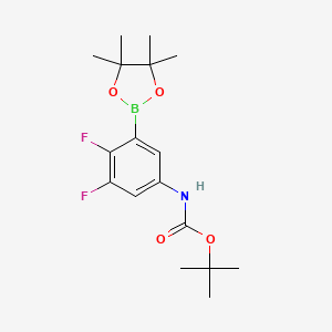 molecular formula C17H24BF2NO4 B8129698 tert-butyl N-[3,4-difluoro-5-(4,4,5,5-tetramethyl-1,3,2-dioxaborolan-2-yl)phenyl]carbamate 