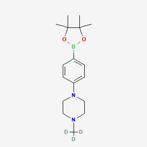 molecular formula C17H27BN2O2 B8129703 1-[4-(4,4,5,5-Tetramethyl-1,3,2-dioxaborolan-2-yl)phenyl]-4-(trideuteriomethyl)piperazine 