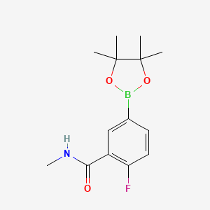 molecular formula C14H19BFNO3 B8129787 2-FLuoro-N-methyl-5-(tetramethyl-1,3,2-dioxaborolan-2-yl)benzamide 