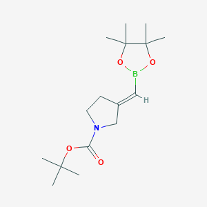 molecular formula C16H28BNO4 B8129822 tert-Butyl (3E)-3-[(tetramethyl-1,3,2-dioxaborolan-2-yl)methylidene]pyrrolidine-1-carboxylate 