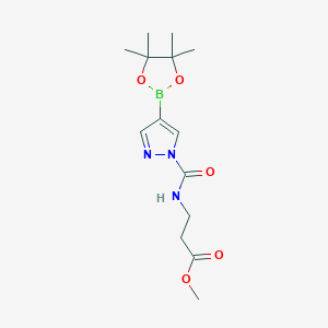 3-{[4-(4,4,5,5-Tetramethyl-[1,3,2]dioxaborolan-2-yl)-pyrazole-1-carbonyl]-amino}-propionic acid methyl ester