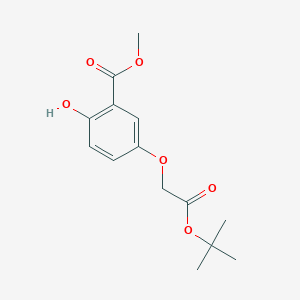 molecular formula C14H18O6 B8129972 5-tert-Butoxycarbonylmethoxy-2-hydroxybenzoic acid methyl ester 