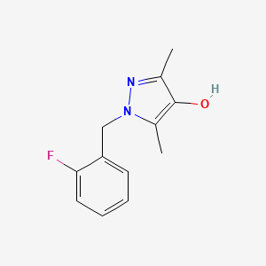 molecular formula C12H13FN2O B8129980 1-(2-Fluorobenzyl)-3,5-dimethyl-1H-pyrazol-4-ol 