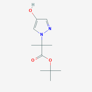 molecular formula C11H18N2O3 B8129998 2-(4-Hydroxypyrazol-1-yl)-2-methylpropionic acid tert-butyl ester 