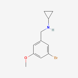 molecular formula C11H14BrNO B8130011 (3-Bromo-5-methoxybenzyl)-cyclopropylamine 