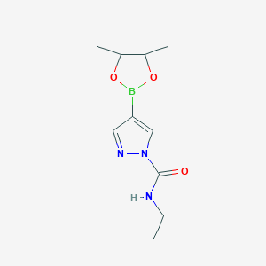 molecular formula C12H20BN3O3 B8130012 4-(4,4,5,5-Tetramethyl-[1,3,2]dioxaborolan-2-yl)-pyrazole-1-carboxylic acid ethylamide 